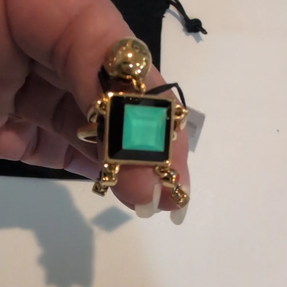 Marc By Marc Jacobs Dangling Charm Teal Ring Sz 7 NWT